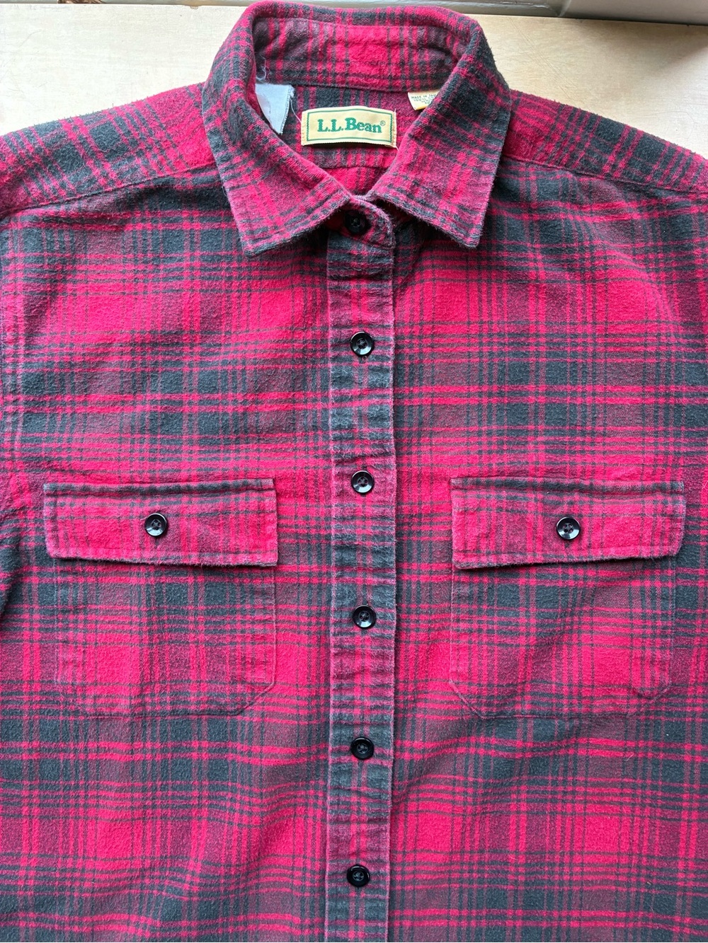 Vintage 1980s L.L. Bean Red plaid flannel “women’s” size medium